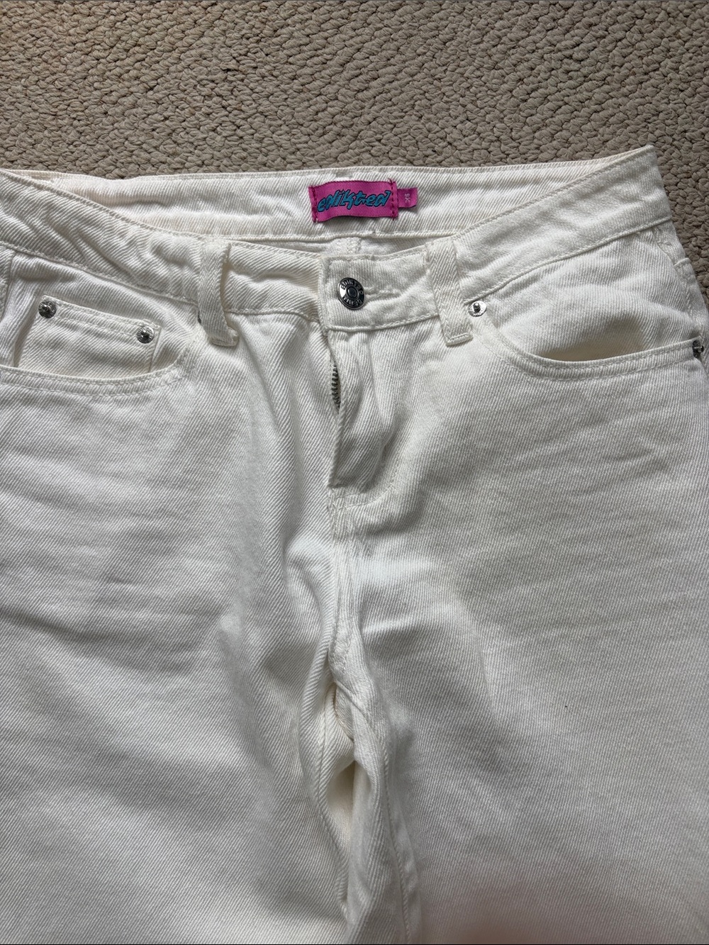 Edikted White Wide-Leg Jeans - Picture 2 of 8